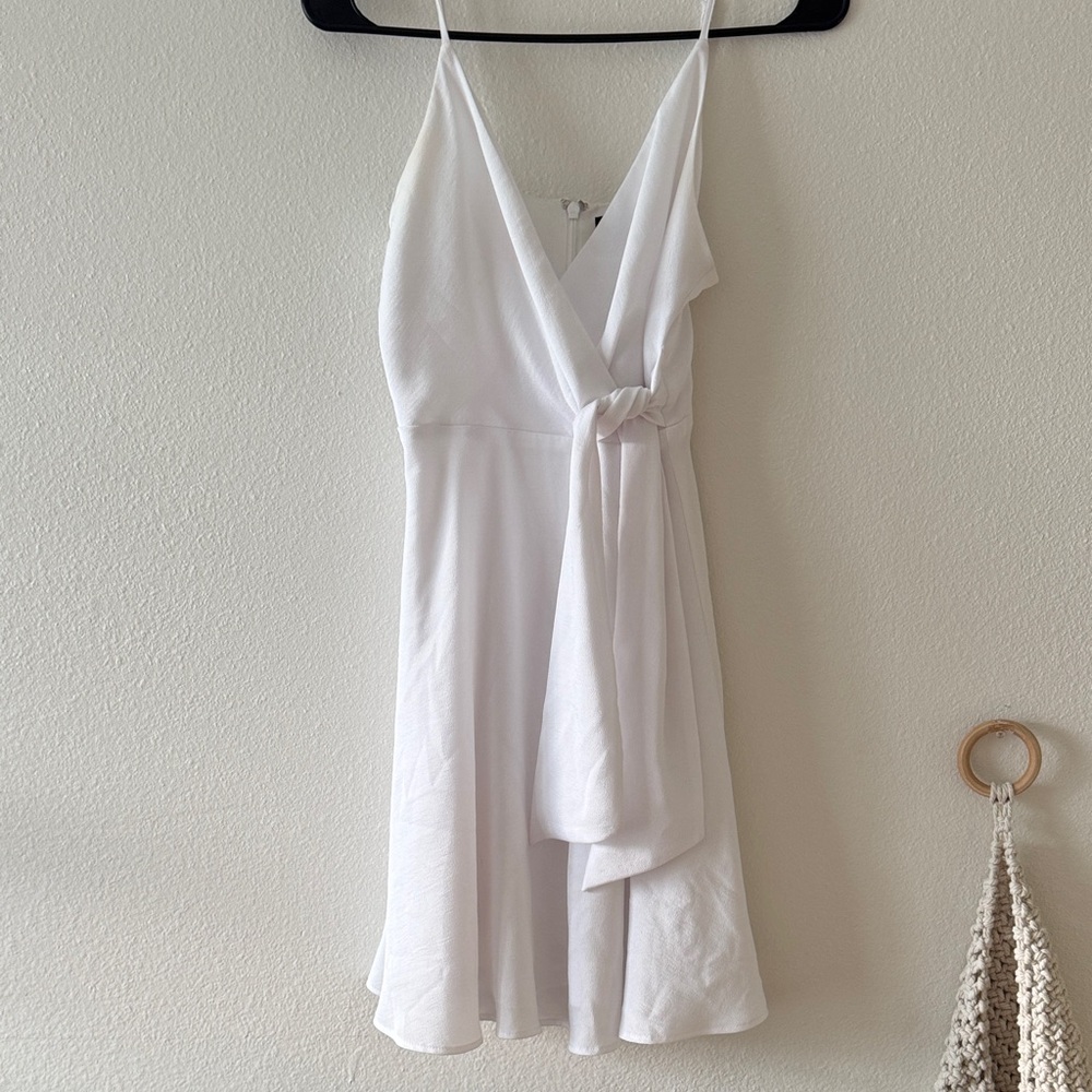 Express White Mini Wrap Dress